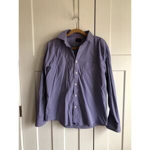 UNTUCKit Men's Long Sleeve Dress Shirt Purple White Checkered Size XL